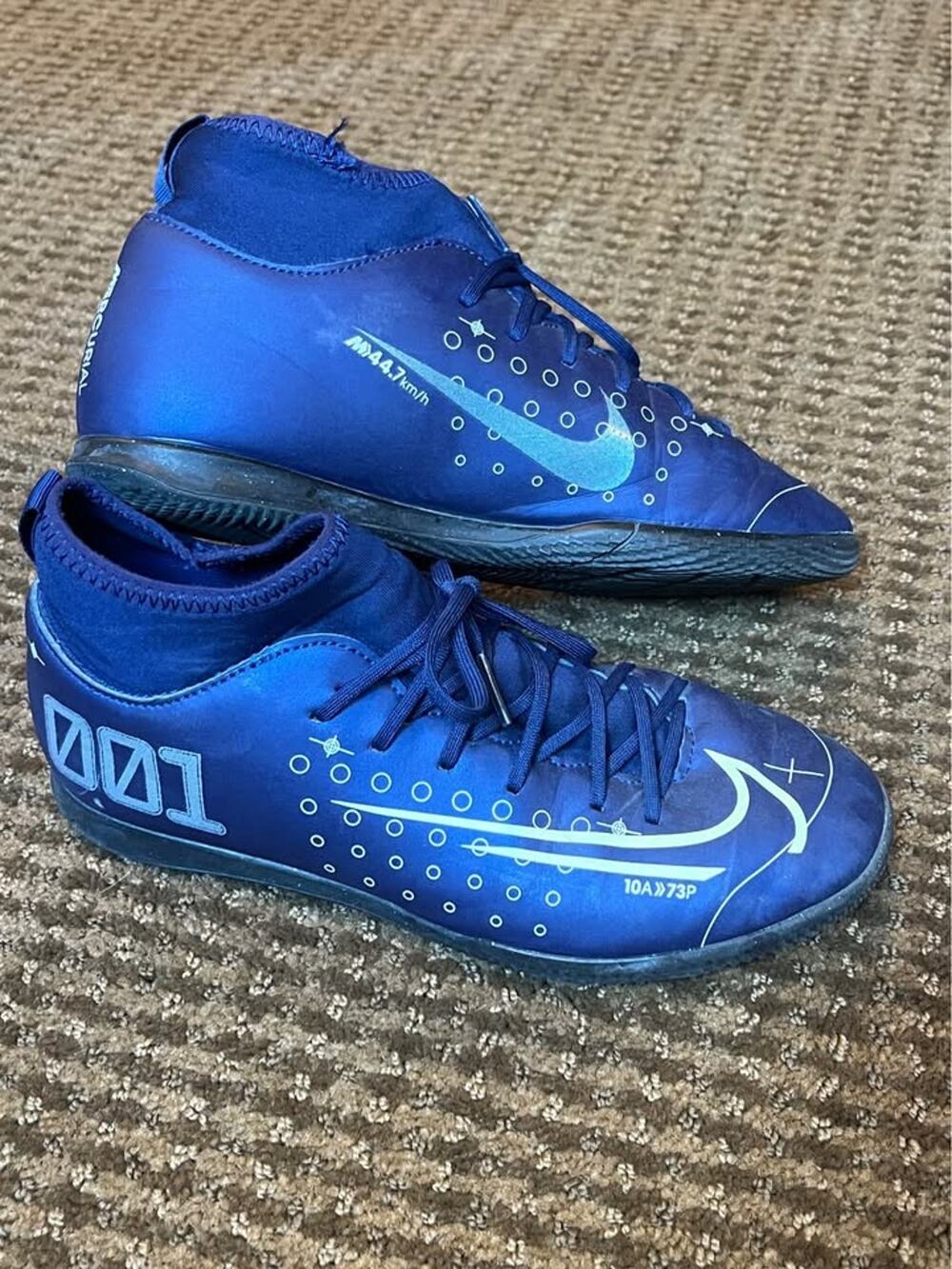 🔥💙Nike Kids Mercurial Superfly 7 Academy MDS indoor shoes. Size 6Y. EUC!💙🔥